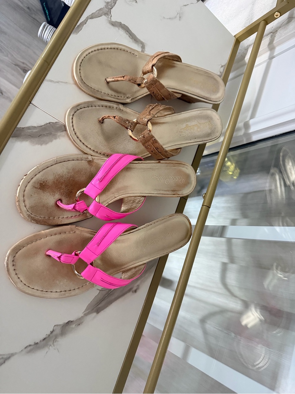 Lilly Pulitzer Women’s wedge sandals Ring Flip Flop Style 8